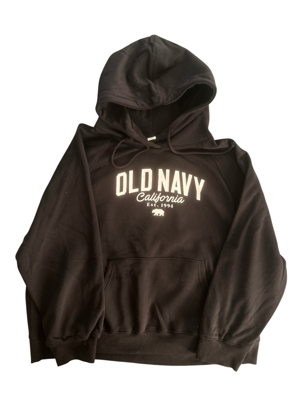Old Navy Black Hoodie with White 'Old Navy California' Chest Logo